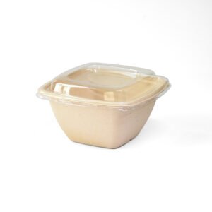 ECO Bagasse Small Square Bowl + PET Lid