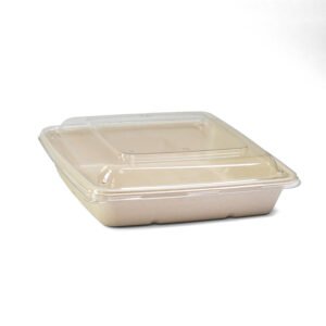 ECO Bagasse Square Containers + PET Lid
