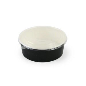 Black Paper Round Bowl + Lids