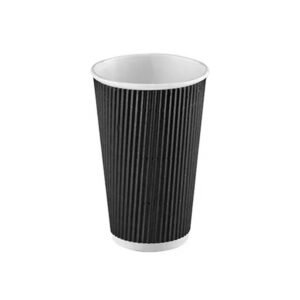 Black Ripple Wrap Hot Coffee Cups
