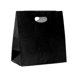 Black Take Away Bags with Die Cut Handle