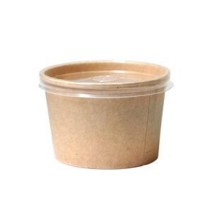 Brown Paper Bowl + Flat Lid